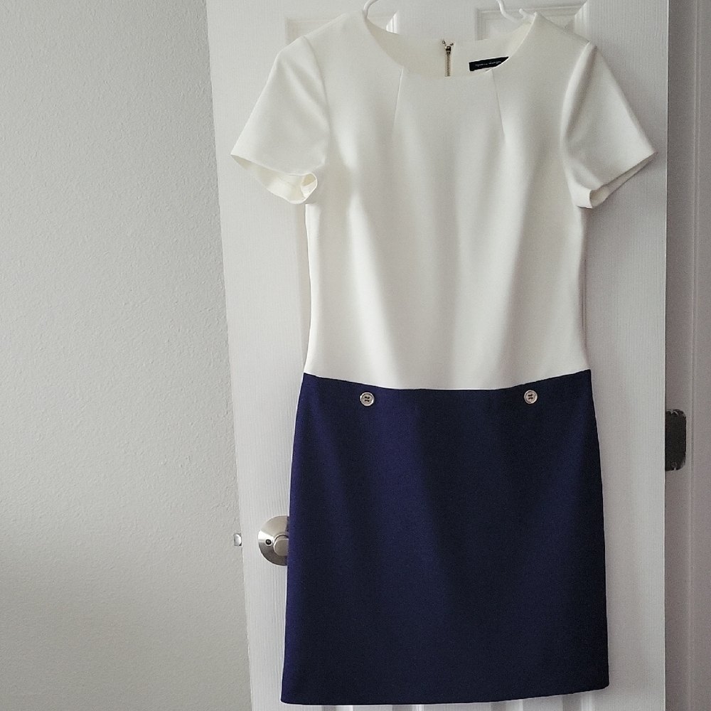 Tommy Hilfiger White and Navy Mini Dress